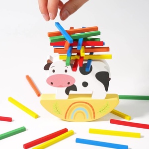 Jeu d'empilage en bois pour enfants, bâtonnets colorés, puzzle éducatif précoce, jouets en bois, coordination œil-main pour bébé - Product Image 6