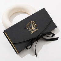 Boîte cadeau de luxe personnalisée Lbarley, boîte d'emballage en papier rigide avec ruban
