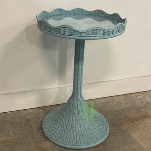 HNH Craft Rattan Coffee <b>Table</b> Woven Scalloped Rattan Side <b>Table</b> for Living Room Wicker <b>Tall</b> Side <b>Table</b> From Vietnam Factory - Product Image 3