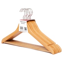 Cintres en bois naturel pour pantalons, unisexe, couleur bois massif, style hôtel, pour hommes et femmes, P66