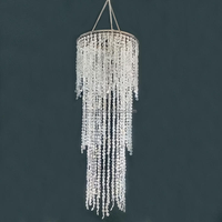 Rideau de perles de porte en acrylique LED de luxe avec forme de nuage et couleur personnalisée pour l'éclairage de mariage, de fête ou d'hôtel