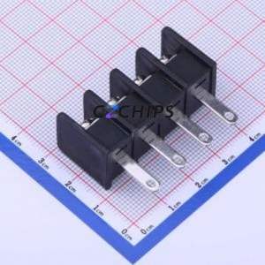 DBT30H-9.5-4P-BK-P Barrier <b>Terminal</b> <b>Block</b> Through hole Component (THT),P=9.5mm <b>Connector</b> Two Sides 9.5mm 1x4P Straight Pin - Product Image 1
