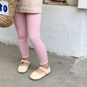 <span class=keywords><strong>Pantalones</strong></span> de moda para niños sólidos Otoño Primavera Leggings para niñas <span class=keywords><strong>Pantalones</strong></span> acanalados - Product Image 6
