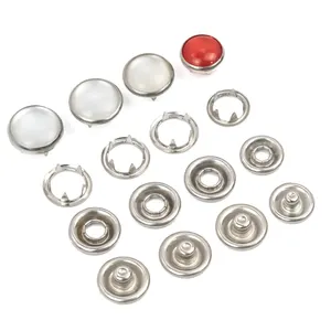 Garment accessories custom ring 9.5mm prong press stud metal pearl five claw brass prong snap button for baby clothes