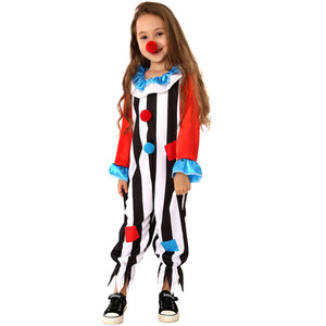 Disfraz de payaso para niños, mono a rayas para actuaciones en escenario, 5-7 años, negro, blanco, rojo, azul - Product Image 4