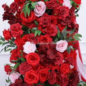 Venta al por mayor puerta flor arco decoración flor de cerezo artificial blanco rosa cuerno arco telón de fondo para fiestas - Product Image 3