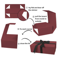 8156 coffrets cadeaux à fermeture magnétique bordeaux en carton épais de luxe de haute qualité avec couvercle pour emballer des coffrets cadeaux bordeaux présents
