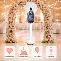 Cabina de Fotos con Espejo, Pantalla Táctil HD de 15.6 Pulgadas con Software de Edición Gratuito para Bodas