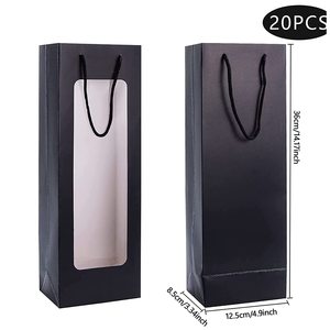 Tùy Chỉnh Trong Suốt Rõ Ràng Cửa Sổ Kraft Bao Bì Doanh Nghiệp Nhỏ Món Quà Giáng Sinh Túi Giấy Cho Chai Rượu Vang - Product Image 2