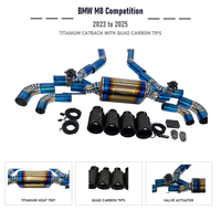 Échappement Catback en Titane à Montage Direct pour BMW M8 Competition F91 4.4T 2023 à 2025 avec Embouts Quadruples en Fibre de Carbone et Actionneur de Valve