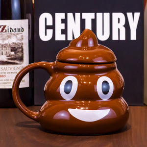 Poop <span class=keywords><strong>Mug</strong></span> quirky poop gốm với nắp và muỗng sáng tạo cá nhân cốc trong kho - Product Image 2
