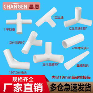 Accesorios de Tubería de Plástico Rígido Delgada de 19 mm - Conectores de Tubería de Agua Pequeños Directos, Codos, Tes Planos con Soportes y Juntas, Mangueras de Plomería - Product Image 1