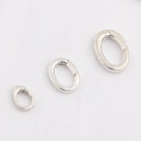 Argent brut S925 argent Sterling ouvrable ovale mousqueton Clip crochet anneau homard fermoir boucle connecteur bijoux accessoires