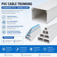 Goulotte de câblage en PVC à profil bas avec couvercle amovible pour le routage des câbles au mur et au plafond