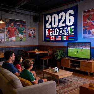 ธง<span class=keywords><strong>ฟุตบอล</strong></span>สหรัฐอเมริกา แคนาดา เม็กซิโก 2026 สำหรับชมการแข่งขัน ของขวัญสำหรับแฟน<span class=keywords><strong>ฟุตบอล</strong></span> ตกแต่งห้องนั่งเล่นและคลับ - Product Image 4