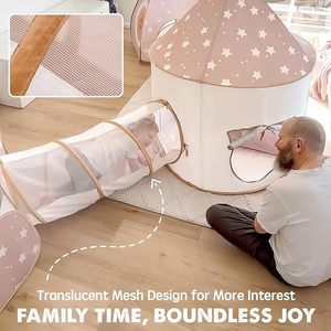 MaiBeiBi 5-en-1 Tente de jeu intérieure pour enfants <span class=keywords><strong>Tunnel</strong></span> de jeu et fosse à balles pour les tout-petits Tentes de terrain de jeu intérieures pliables <span class=keywords><strong>Pop</strong></span> <span class=keywords><strong>Up</strong></span> Playhouse Tentes - Product Image 5