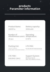 वाईफाई राऊटर मोबाइल चलने वायरलेस 3000mah हॉटस्पॉट जेब वाईफ़ाई 2.4 <span class=keywords><strong>5g</strong></span> वाईफ़ाई सिम रूटर - Product Image 3