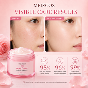 Crème <span class=keywords><strong>Visage</strong></span> Hydratante Éclatante au Peptide <span class=keywords><strong>de</strong></span> <span class=keywords><strong>Rose</strong></span> MSM PDRN 50g avec <span class=keywords><strong>Eau</strong></span> <span class=keywords><strong>de</strong></span> <span class=keywords><strong>Rose</strong></span> et Huile <span class=keywords><strong>de</strong></span> <span class=keywords><strong>Rose</strong></span>, Soin OEM ODM pour la Peau, Marque Privée - Product Image 2