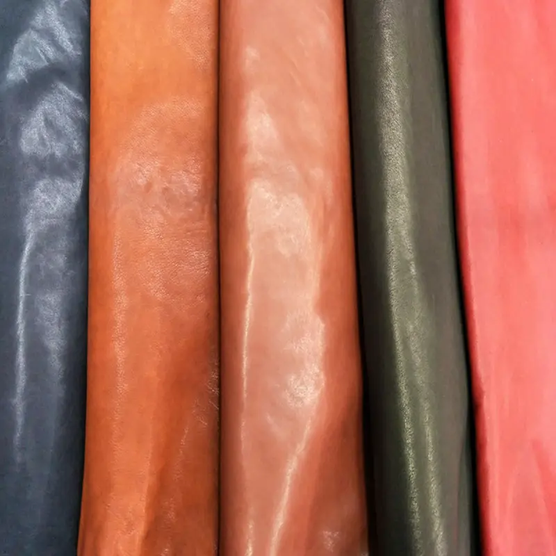 Coloful clothing leather vegetable tanned leather Oiled waxed sheepskin