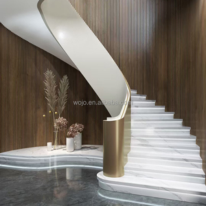 Escaliers intérieurs en colimaçon modernes de luxe avec un design simple, <span class=keywords><strong>escalier</strong></span> hélicoïdal en bois pour villas - Product Image 5