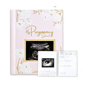 Özel baskı yazma bana 9 ay gebelik Keepsake bellek Newborn'S ilk yıl günlük defterleri kitap paketi paketi