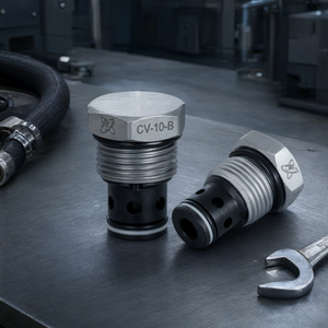 Válvula de Retención Hidráulica de Cartucho Roscado CV-10-B de Acero para Plataforma Elevadora - Product Image 2