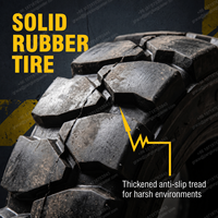 Roues pivotantes robustes en caoutchouc massif de 2500 kg et 12 pouces pour remorques, conçues pour rouler sur terrains accidentés et accidentés