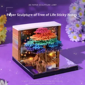 Tree Life 3D Pop-Up Eco-friendly Handmade Sticky Notes Gift Ornament 2026 Creative Paper Sculpture <b>Calendar</b> Bilingual Convenient - Product Image 2