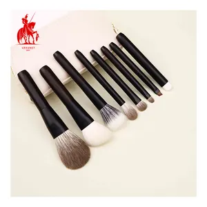 8 piezas de lujo nieve zorro pelo natural pinceles de maquillaje conjunto de pinceles de maquillaje Etiqueta Privada