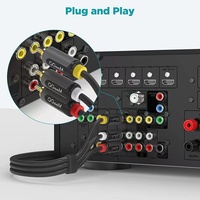 Câble AV professionnel de haute qualité 3 RCA mâle plaqué or, blindé à angle droit, gaine en PVC, conducteur en cuivre nu pour lecteur DVD