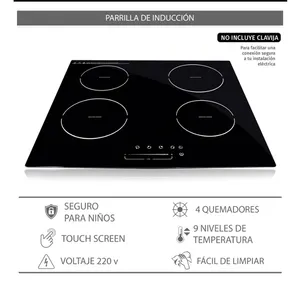 Touch Buttons 7200W 220v Electric 4 Burner Induction Cooker For Large Appliances