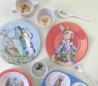 Services de table en mélamine, vaisselle de Pâques, service de table, ensembles d'assiettes et de bols pour les repas décontractés et les fêtes en plein air, camping