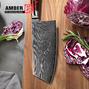 <span class=keywords><strong>Couteau</strong></span> à découper <span class=keywords><strong>chinois</strong></span> AMBER Sharp, en acier Damas personnalisé, manche en résine et bois, <span class=keywords><strong>couteau</strong></span> de cuisine pour légumes - Product Image 4