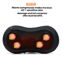 Oreiller de massage Shiatsu pour le cou, à succès, avec lumière rouge, chaleur, pétrissage profond et vibrations, pour la relaxation du dos et du cou, idéal pour la maison et le bureau