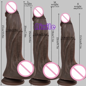 Dildo noir avec texture réaliste, dildos pour femmes, stimulateur anal avec ventouse puissante pour une utilisation mains libres - Product Image 6