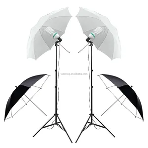 Best sale Camera photography kit Photo Studio Flash Umbrella Light Stand reflector Kit with 2 meters stand 2 pcs 45W bulb light