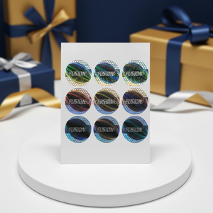 Wholesale Strong Anti-Counterfeit PET Material Adhesive Crystal Embossed Text <strong>Effect</strong> <strong>Hologram</strong> Sticker for Craft and Candle Use - Product Image 2