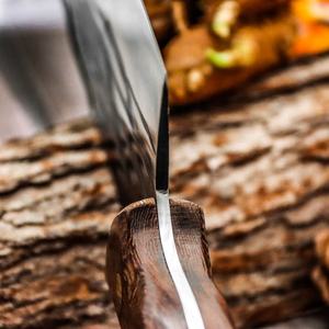 Cuchillo de Cocina de Acero con Alto Contenido de Carbono Forjado a Mano de 8 Pulgadas con Mango de Madera de Wengué, Cuchillo de Chef <span class=keywords><strong>Chino</strong></span>, Cuchillo de Carnicero - Product Image 2