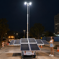 Système d'éclairage solaire LED hybride tout-en-un Eco avec batterie LiFePO4 DC, mât télescopique de 9 m, indice de protection IP67, intensité variable, faible entretien