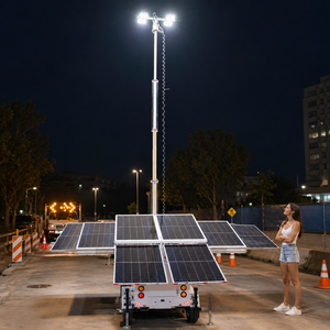 Système d'éclairage solaire LED hybride tout-en-un Eco avec batterie LiFePO4 DC, mât télescopique de 9 m, faible entretien, éclairage de chantier à distance - Product Image 6
