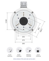 Soporte de Montaje para Caja de Conexiones para Cámaras de Seguridad CCTV, Carcasa de Aluminio Impermeable para Exteriores, Montaje en Pared o Techo