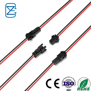 Konektor 2 Pin Male Female dengan Kabel 10CM 22AWG Hitam, Pasokan Pabrik untuk Sambungan Listrik Lampu LED - Product Image 1