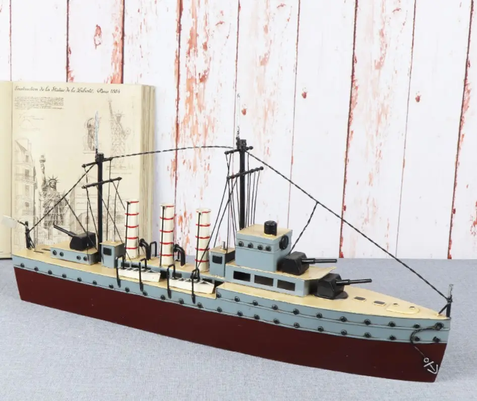 Warship Model They are fully painted handmade iron miniature ship model minitoy vehicles