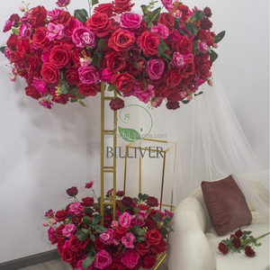 Nouveau style campagnard grande roue floral <span class=keywords><strong>mariage</strong></span> arc <span class=keywords><strong>fond</strong></span> fleur artificielle centres <span class=keywords><strong>de</strong></span> table <span class=keywords><strong>mariage</strong></span> scène décoration <span class=keywords><strong>toile</strong></span> <span class=keywords><strong>de</strong></span> <span class=keywords><strong>fond</strong></span> - Product Image 5
