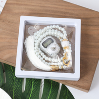 Chapelet de Prière Islamique Tasbih en Perles de Verre Religieuses avec Compteur Digital pour Doigt et Boîte, Cadeau de Mariage ou d'Aïd