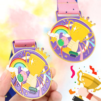 Medallas de Premio Escolares Personalizadas en Color para Jardín de Infancia y Primaria, Insignias Metálicas para Juegos Divertidos, Medallas de Oro con Cinta para Estudiantes