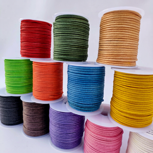 เชือกฝ้ายเคลือบแว็กซ์คุณภาพสูงทรงกลม สีเทอร์ควอยซ์ สำหรับงาน DIY งานฝีมือ เครื่องประดับ แขวนผนัง สร้อยข้อมือ มีสีและขนาดให้เลือกหลากหลายตามสั่ง - Product Image 1