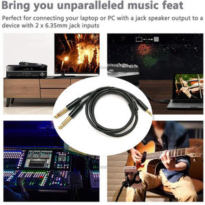 Стерео аудио кабель для смартфона, динамиков, усилителя 3,5 мм 1/8 дюйма от TRS до Dual 6,35 мм 1/4 дюйма TS - Product Image 6