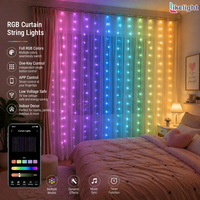 Luces LED RGB de Cortina 3x3M WS2811, Programables por Aplicación Inteligente, Cadena de Luces LED de 400 Piezas para Ventana, Boda, Navidad, Fondo