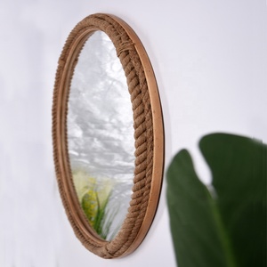 <span class=keywords><strong>Espejo</strong></span> de Pared Redondo de Estilo Natural con Diseño Único de 31.7 Pulgadas, Decorativo, Enmarcado en Madera y Envuelto en <span class=keywords><strong>Cuerda</strong></span> de Yute - Product Image 5